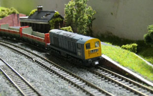 Class 20 passes the derelict station